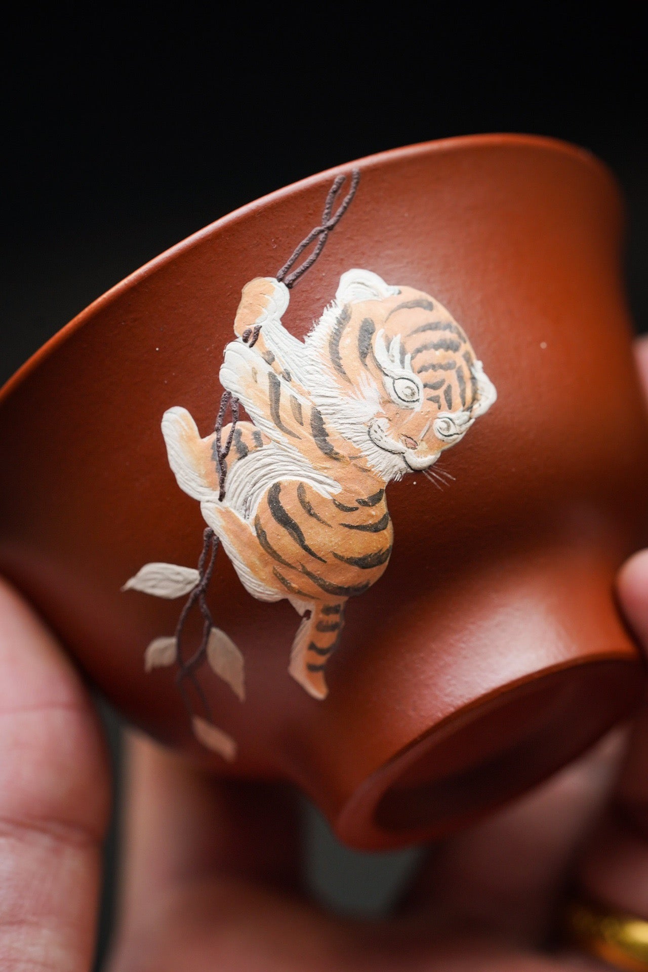 Zhuni Tea Cup Handpainted Baby Tiger