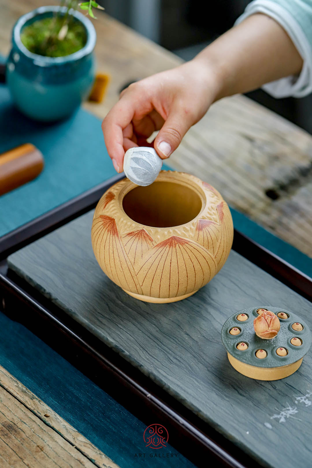 Zisha Lotus Tea Jar