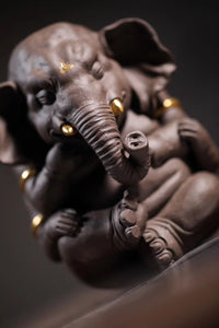 Teapet Baby Elephant God 24k Gold - Yann Art Gallery 